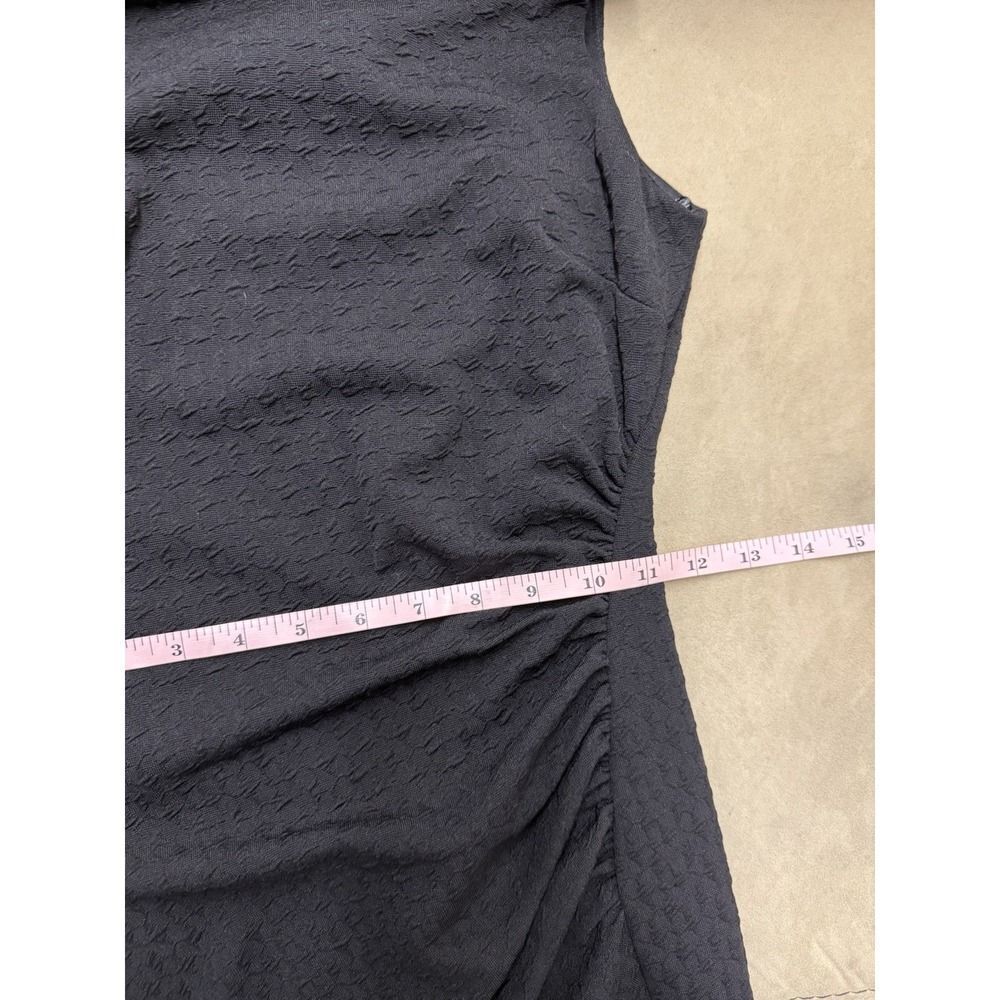 Bisou Bisou Michele Bohbot Sleeveless Midi Womens  Black Dress Ruched. Sz 2 - Picture 10 of 12